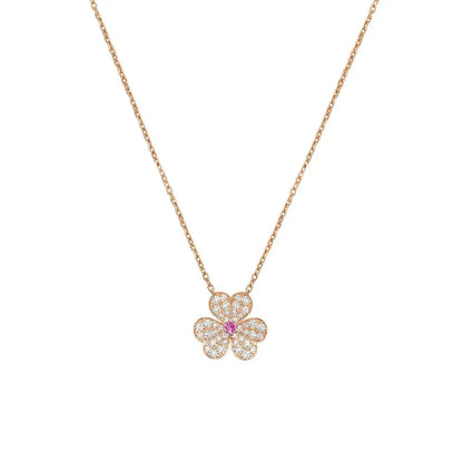 [Renovia Jewelry]FRIVOLE ROSE GOLD FLOWER DIAMOND NECKLACE