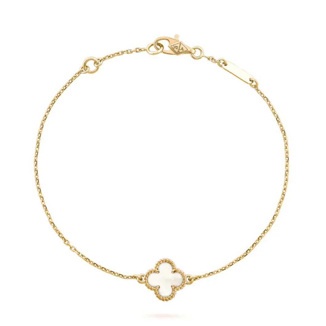 [Renovia Jewelry]CLOVER WHITE MOP SINGLE FLOWER BRACELET