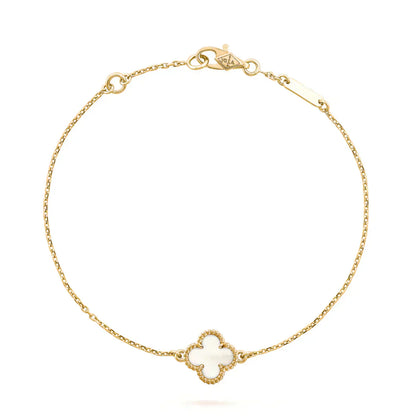 [Renovia Jewelry]CLOVER WHITE MOP SINGLE FLOWER BRACELET