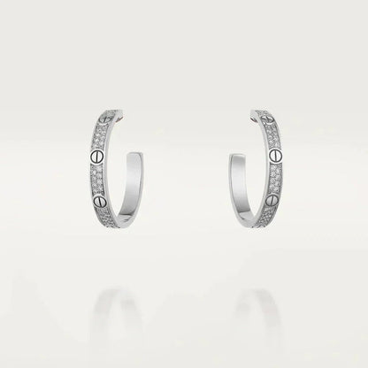 [Renovia Jewelry]LOVE EARRINGS 3.6MM DIAMOND PAVED